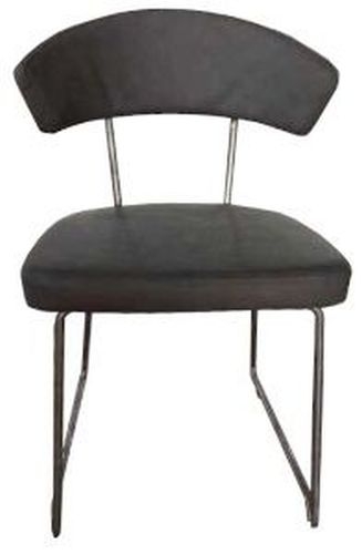 Product photograph of Milan Grey Leather Dining Chair Sold In Pairs from Choice Furniture Superstore.