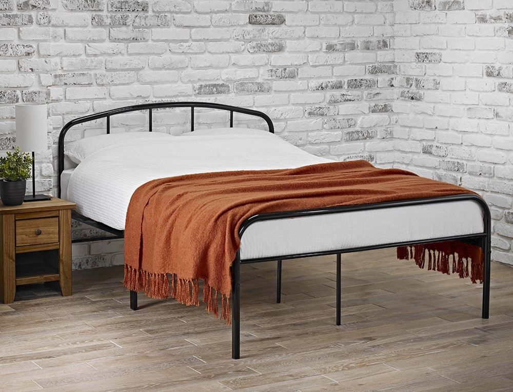 Product photograph of Milton Black Metal 4ft Small Double Bed from Choice Furniture Superstore.
