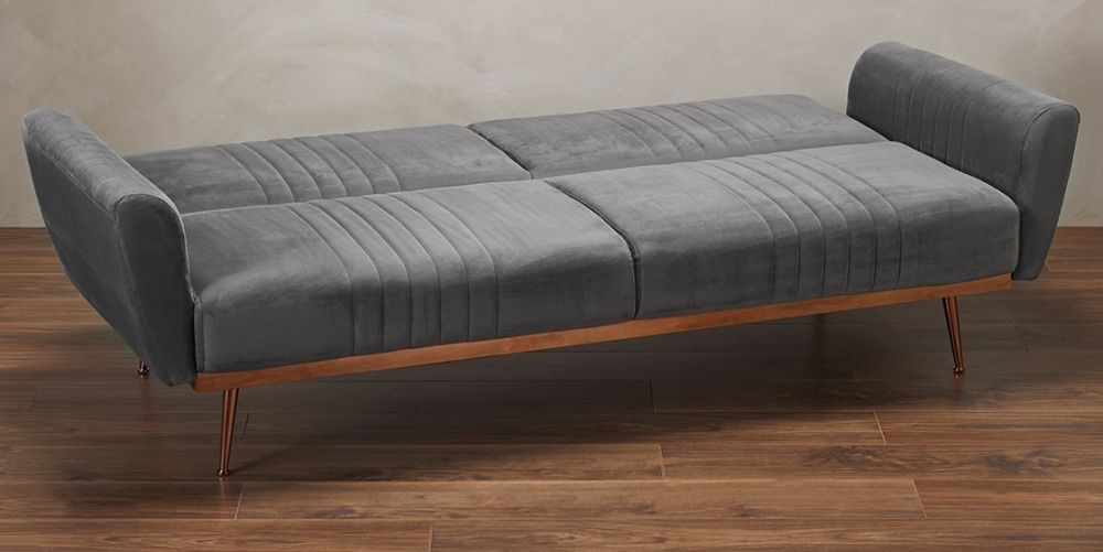 Product photograph of Nico Grey Velvet Sofa Bed from Choice Furniture Superstore.