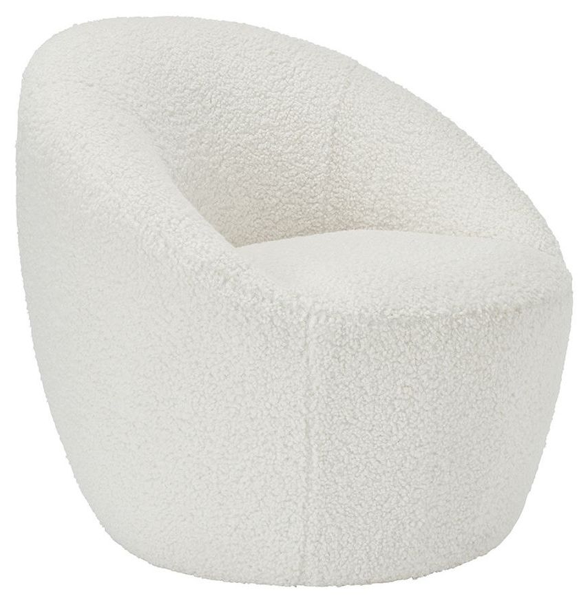 Product photograph of Cocoon White Boucle Fabric Accent Chair from Choice Furniture Superstore.