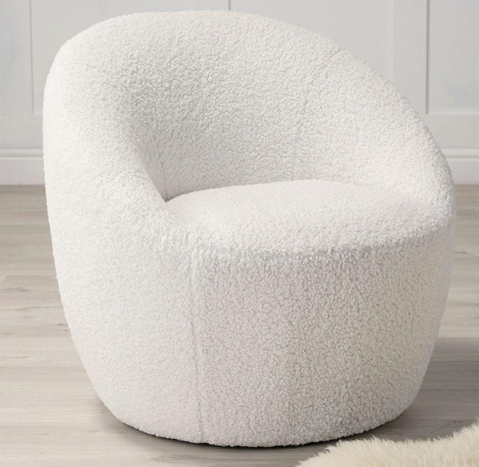 Product photograph of Cocoon White Boucle Fabric Accent Chair from Choice Furniture Superstore.