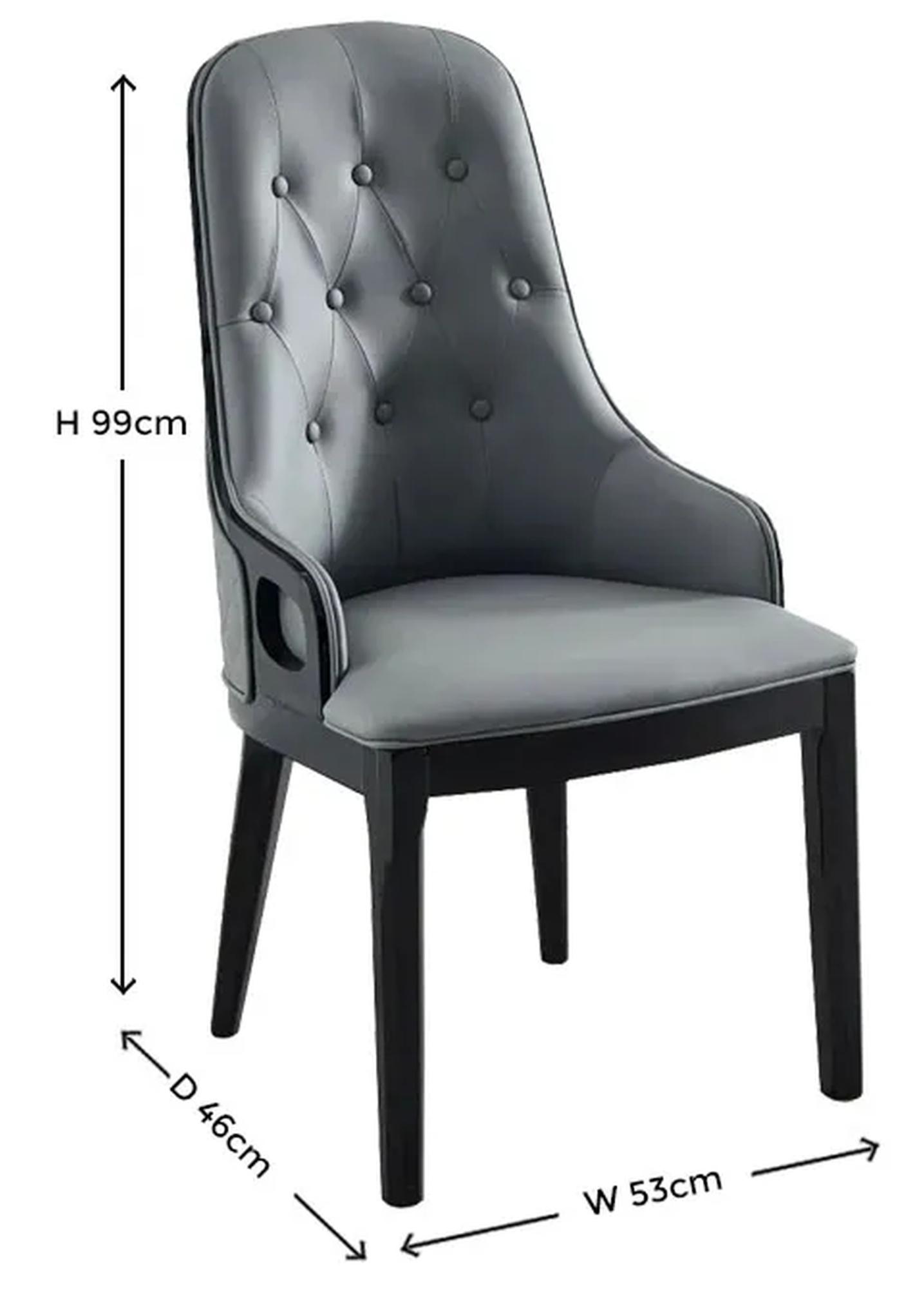 Product photograph of Cairo Grey Faux Leather High Back Dining Chair With Black Wooden Trim from Choice Furniture Superstore.