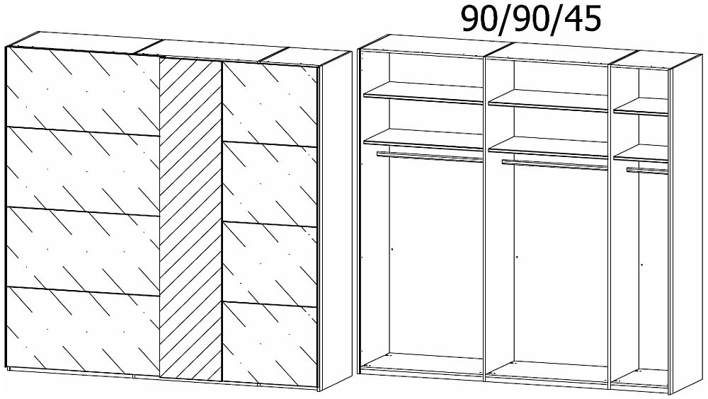 Product photograph of Rauch Miramar 226cm White Glass 2 Door Mirror Sliding Wardrobe from Choice Furniture Superstore.