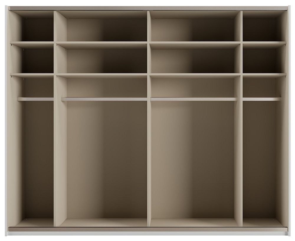 Product photograph of Rauch Miramar 271cm White Glass 2 Door Mirror Sliding Wardrobe from Choice Furniture Superstore.