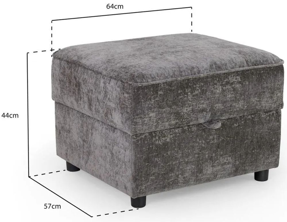 Product photograph of Astrid Grey Footstool from Choice Furniture Superstore.
