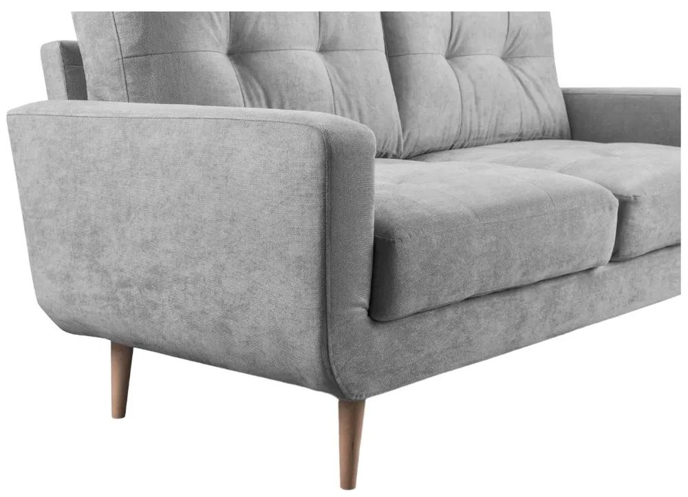 Product photograph of Aurora Grey Tufted 3 2 Seater Sofa from Choice Furniture Superstore.