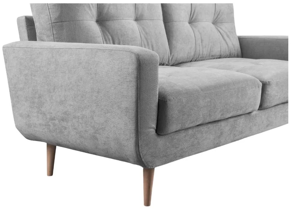 Product photograph of Aurora Grey Tufted Large Corner Sofa from Choice Furniture Superstore.