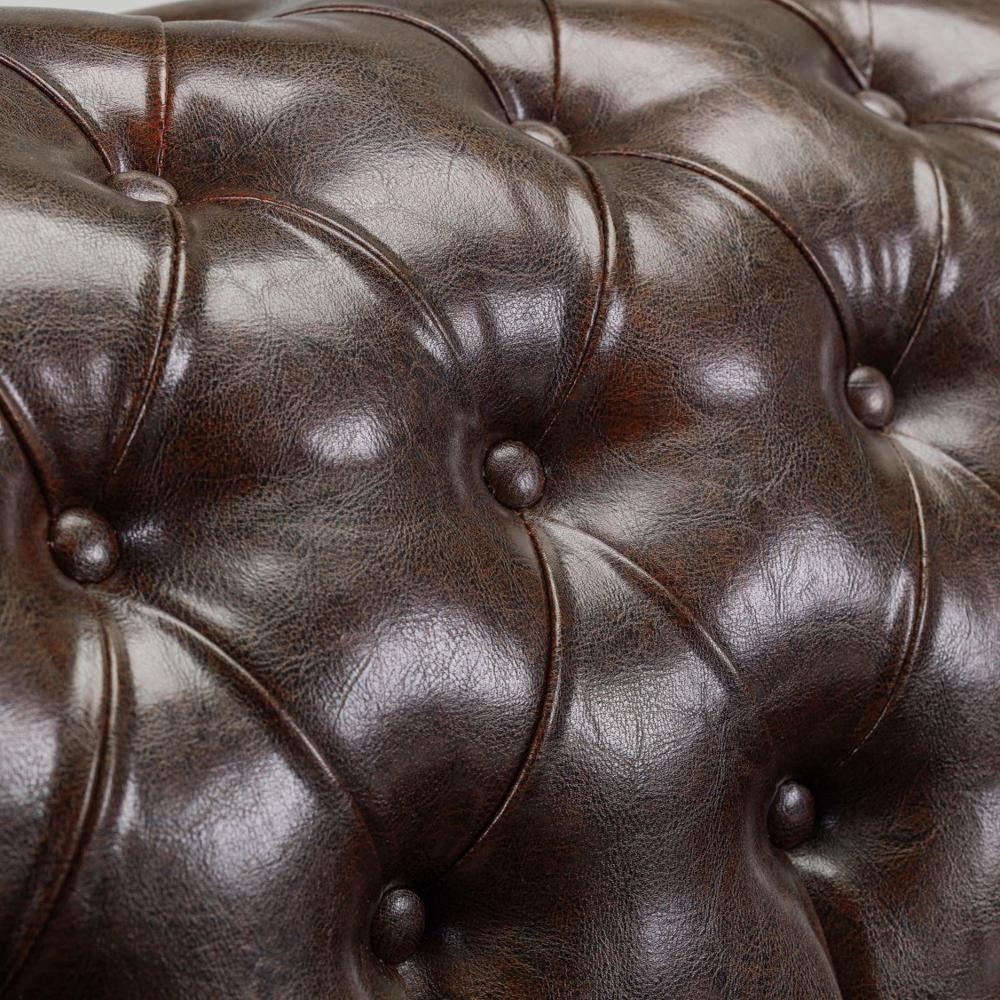 Product photograph of Chesterfield Antique Brown 2 Seater Sofa from Choice Furniture Superstore.