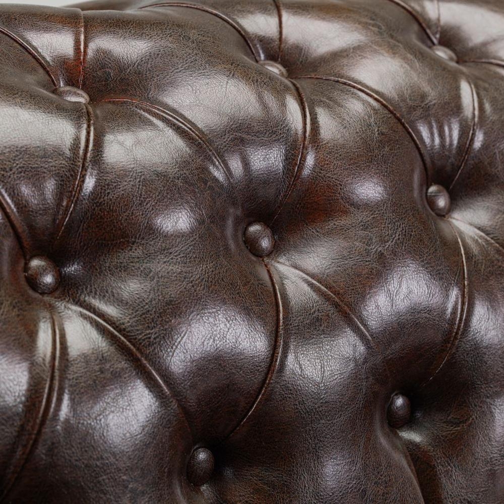Product photograph of Chesterfield Antique Brown Armchair from Choice Furniture Superstore.