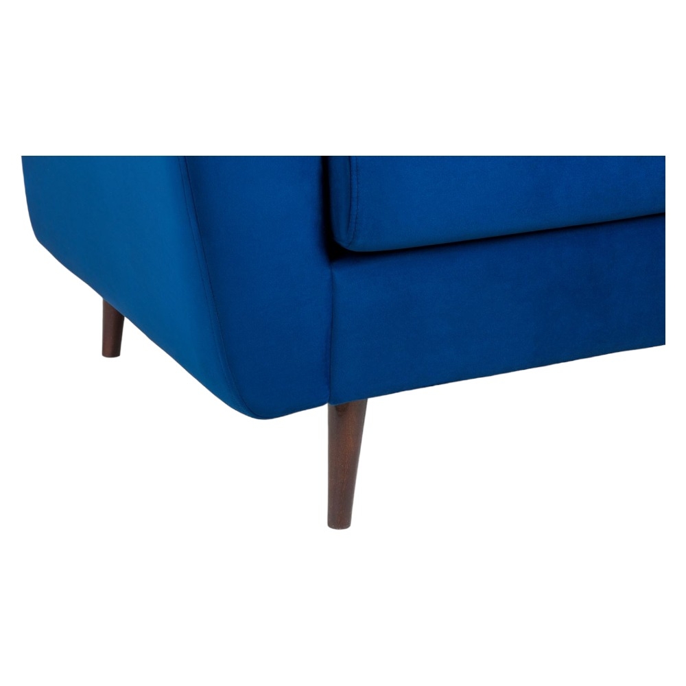 Product photograph of Halston Plush Blue Left Hand Facing Corner Sofa from Choice Furniture Superstore.