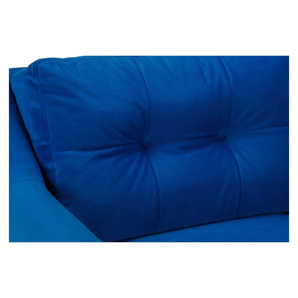Product photograph of Halston Plush Blue Left Hand Facing Corner Sofa from Choice Furniture Superstore.