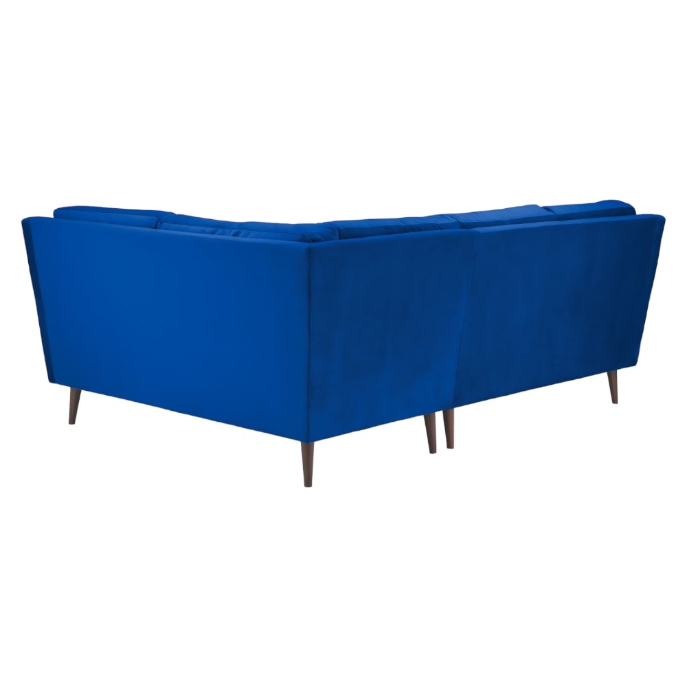 Product photograph of Halston Plush Blue Right Hand Facing Corner Sofa from Choice Furniture Superstore.