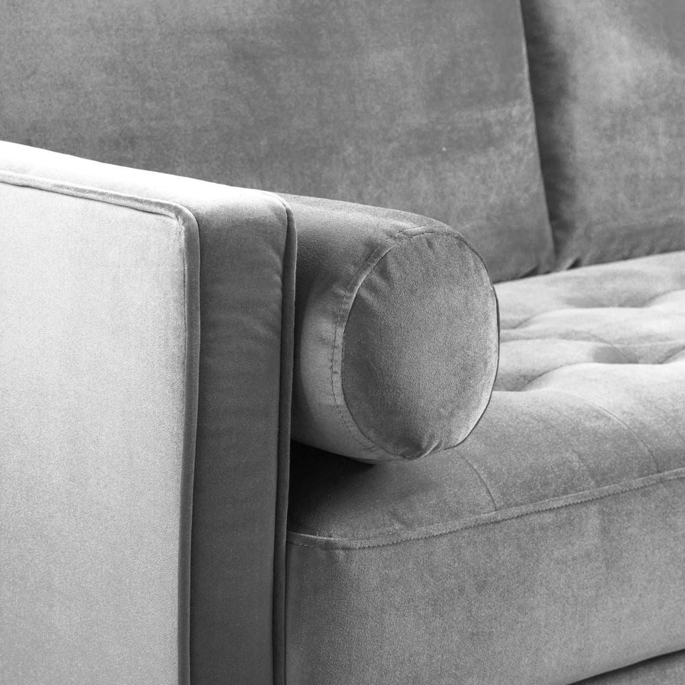 Product photograph of Harper Plush Grey Tufted Armchair from Choice Furniture Superstore.
