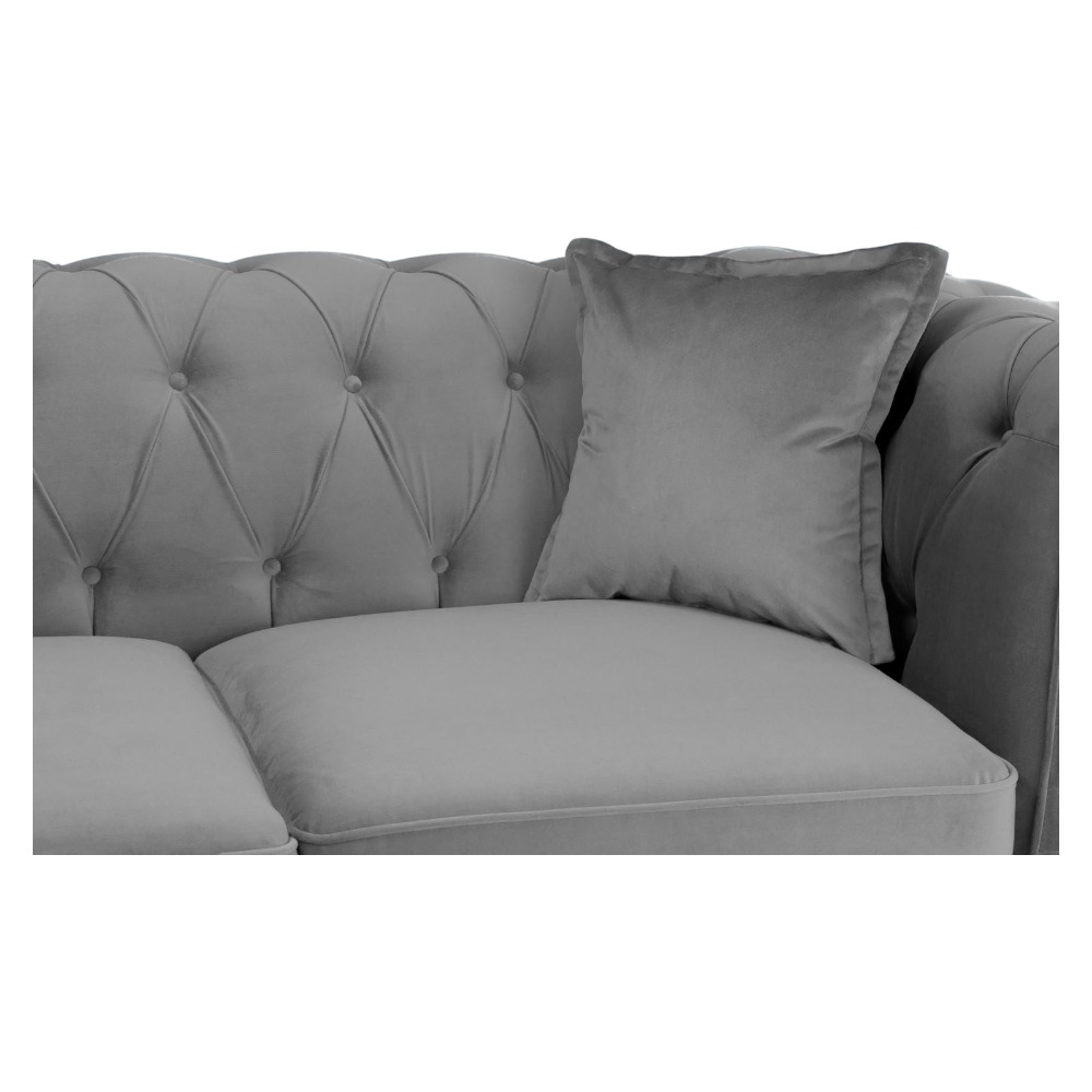 Product photograph of Kensington Flush Grey Tufted 3 Seater Sofa from Choice Furniture Superstore.