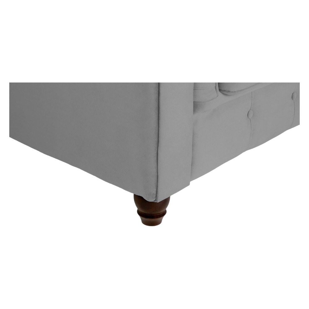 Product photograph of Kensington Flush Grey Tufted Footstool from Choice Furniture Superstore.