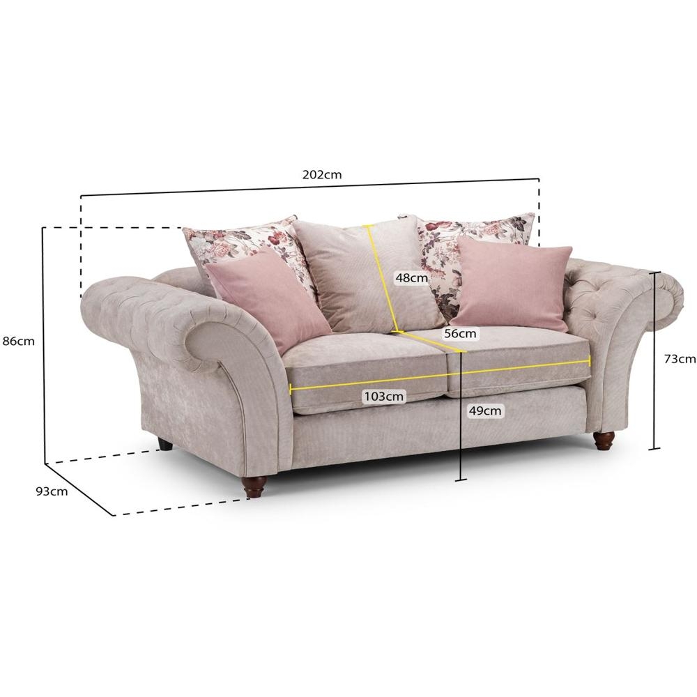 Product photograph of Roma Chesterfield Beige 3 2 Seater Sofa from Choice Furniture Superstore.