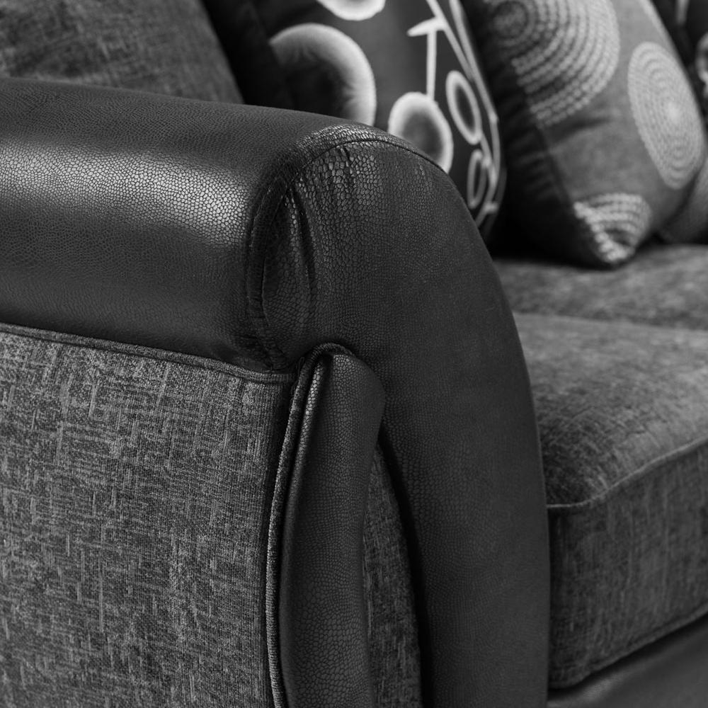 Product photograph of Shannon Black And Grey Footstool from Choice Furniture Superstore.