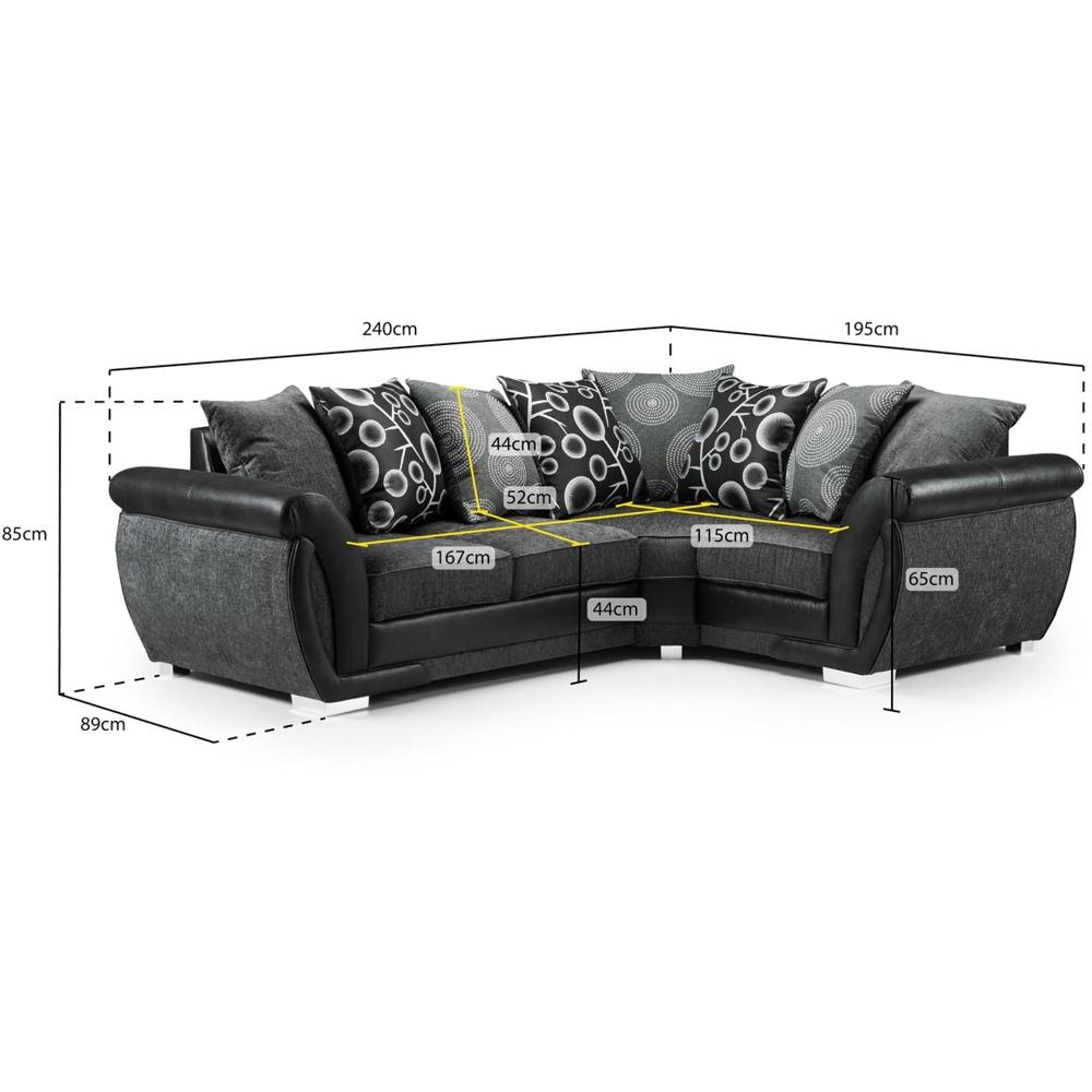Product photograph of Shannon Black And Grey Tufted Right Hand Facing Corner Sofa from Choice Furniture Superstore.