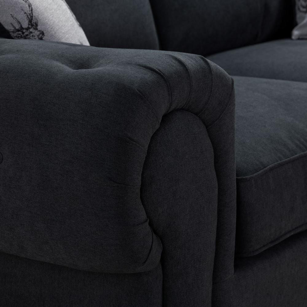 Product photograph of Verona Black Large Corner Sofa from Choice Furniture Superstore.