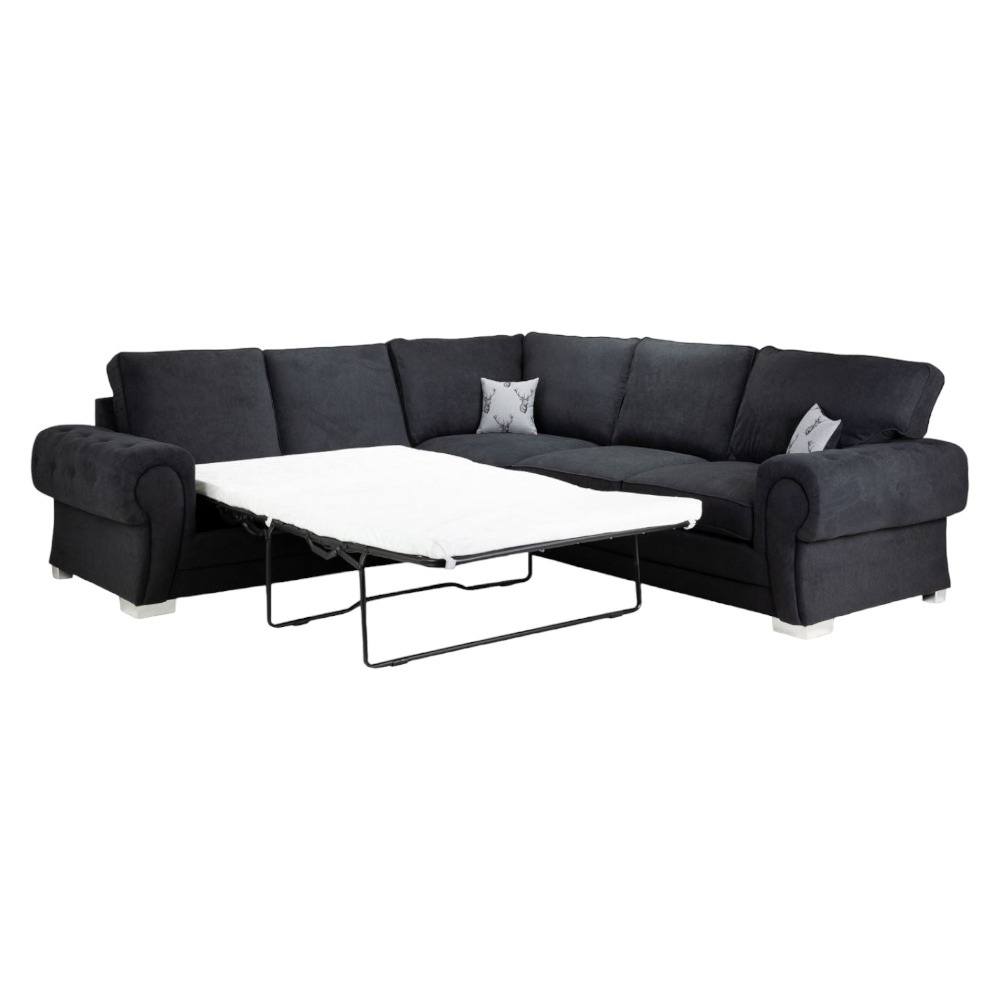 Product photograph of Verona Black Large Corner Sofa from Choice Furniture Superstore.