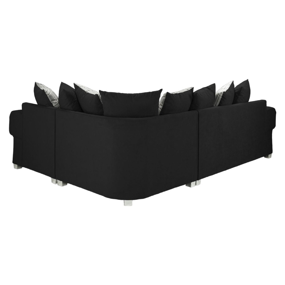 Product photograph of Verona Scatterback Black Right Hand Facing Corner Sofa from Choice Furniture Superstore.