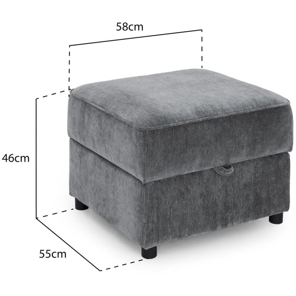 Product photograph of Willow Grey Footstool from Choice Furniture Superstore.