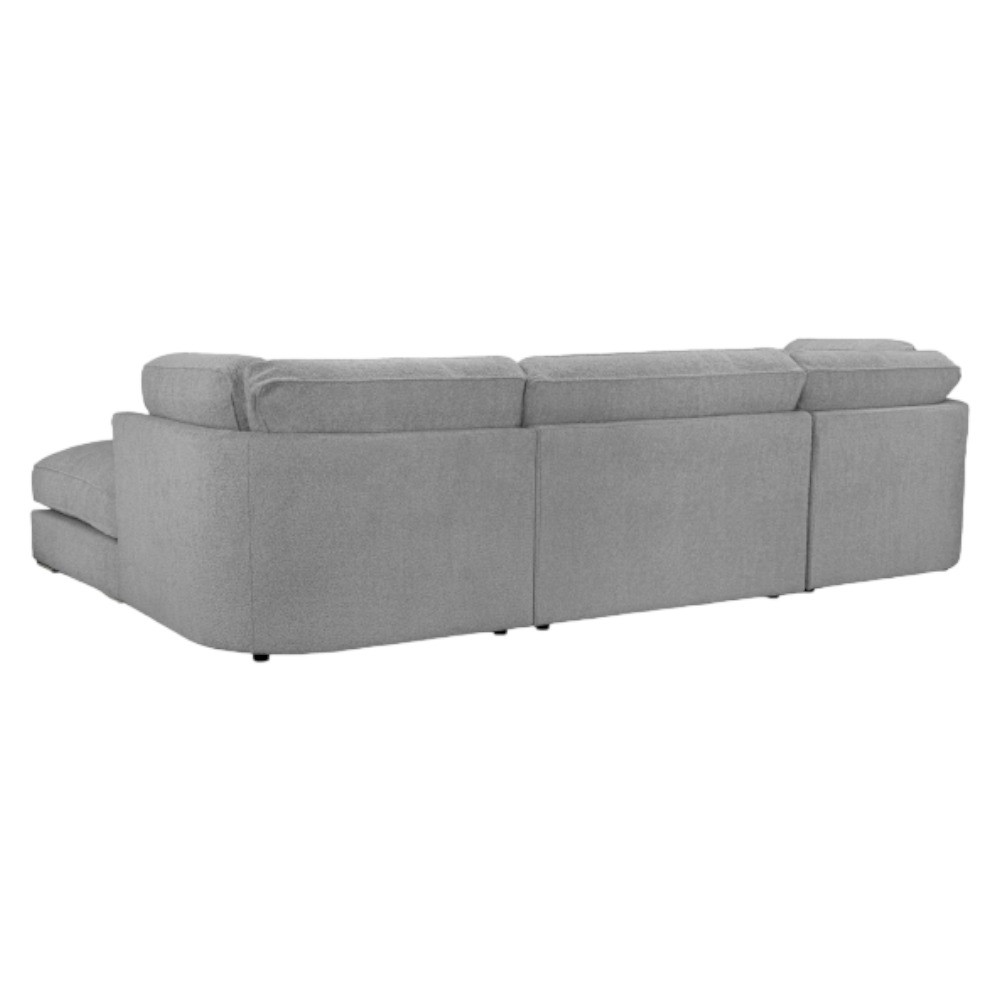 Product photograph of Inga Fullback Grey Tufted U Shape Corner Sofa from Choice Furniture Superstore.