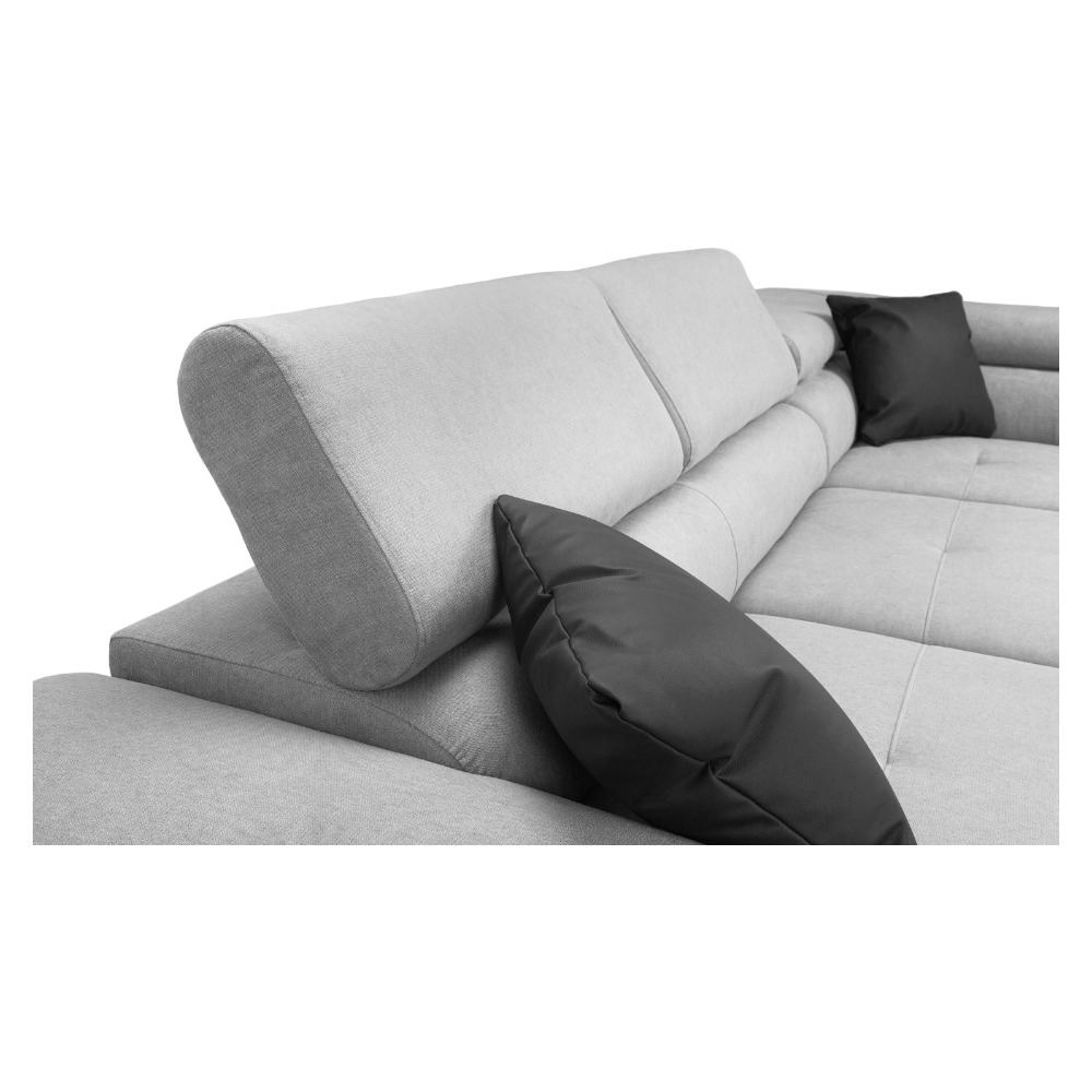 Product photograph of Anton Black And Grey Left Hand Facing Corner Sofabed With Storage from Choice Furniture Superstore.