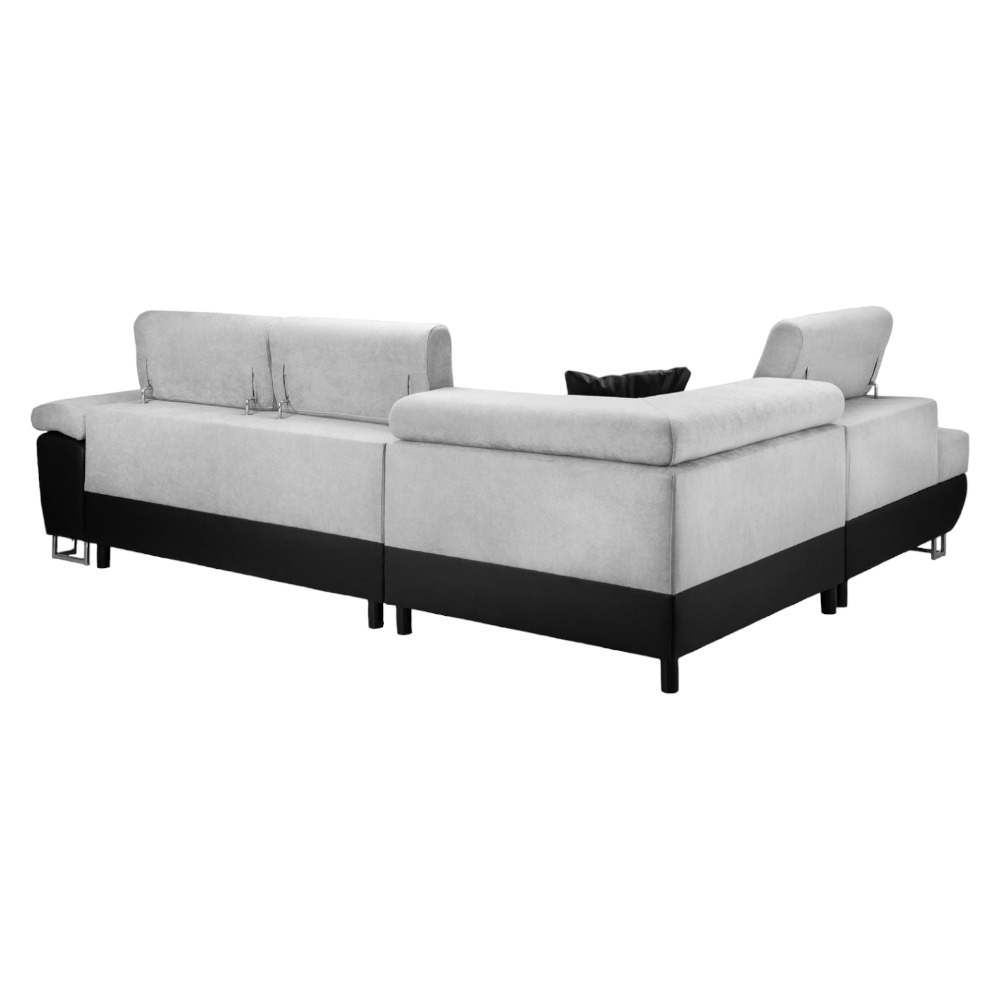 Product photograph of Anton Black And Grey Right Hand Facing Corner Sofabed With Storage from Choice Furniture Superstore.