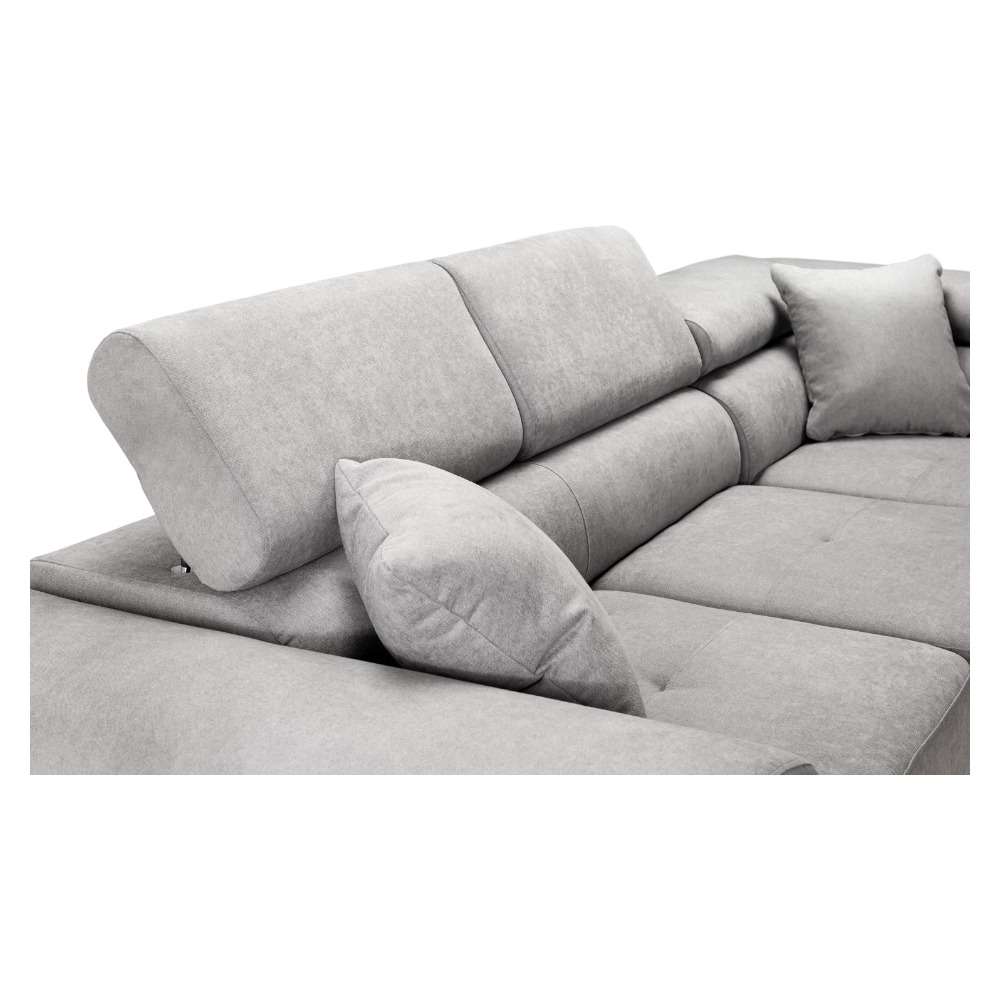 Product photograph of Anton Grey Left Hand Facing Corner Sofabed With Storage from Choice Furniture Superstore.