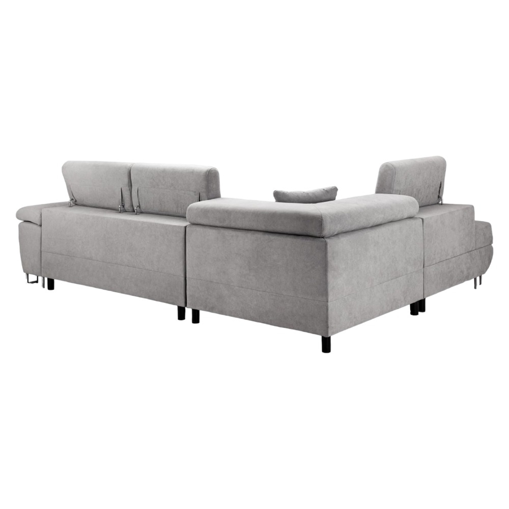 Product photograph of Anton Grey Tufted Right Hand Facing Corner Sofabed With Storage from Choice Furniture Superstore.