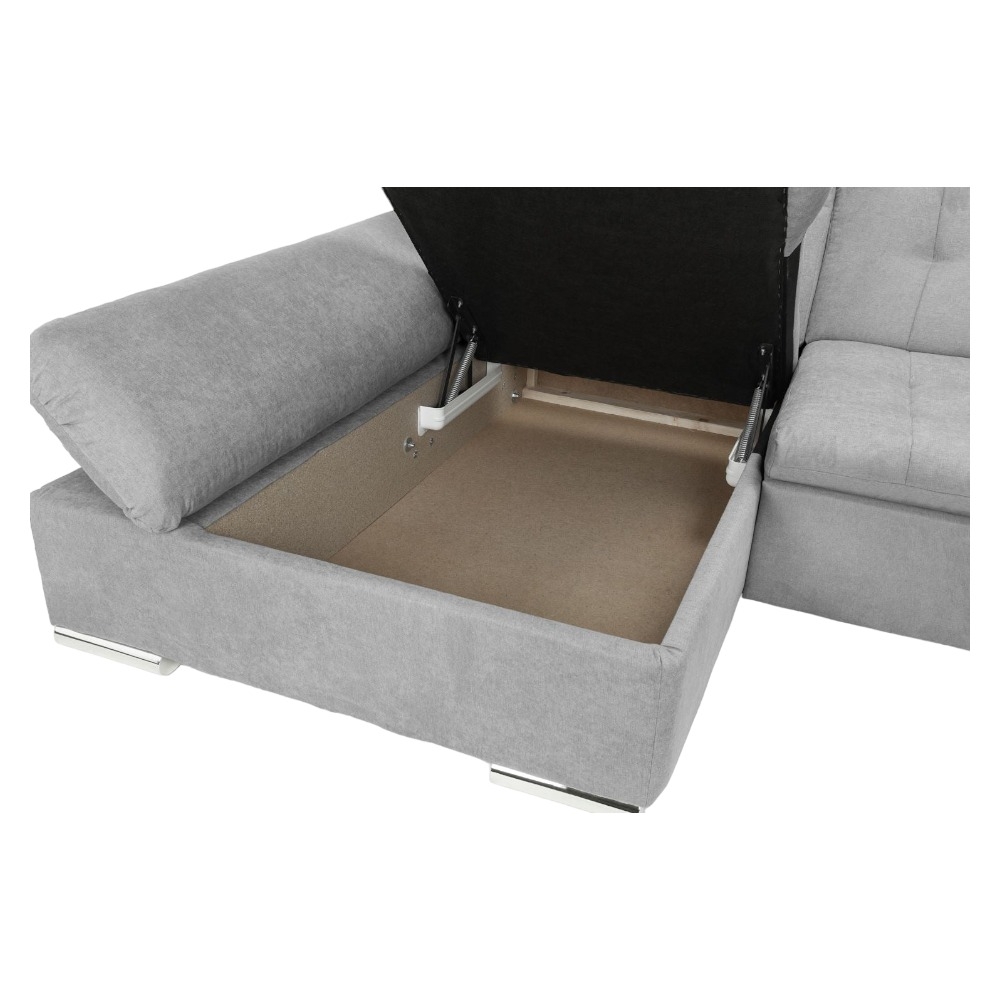 Product photograph of Bergen Tufted Left Hand Facing U Shape Corner Sofabed With Storage from Choice Furniture Superstore.