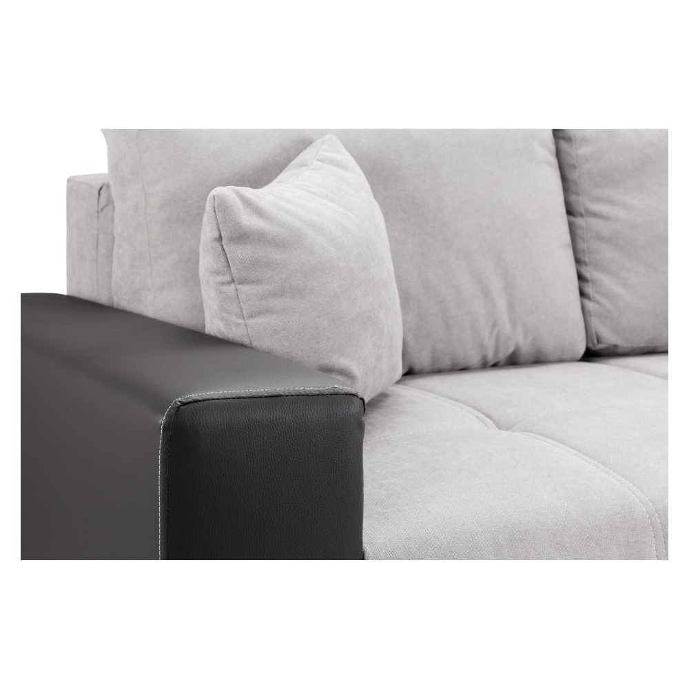 Product photograph of Cimiano Black And Grey Left Hand Facing Corner Sofabed With Storage from Choice Furniture Superstore.