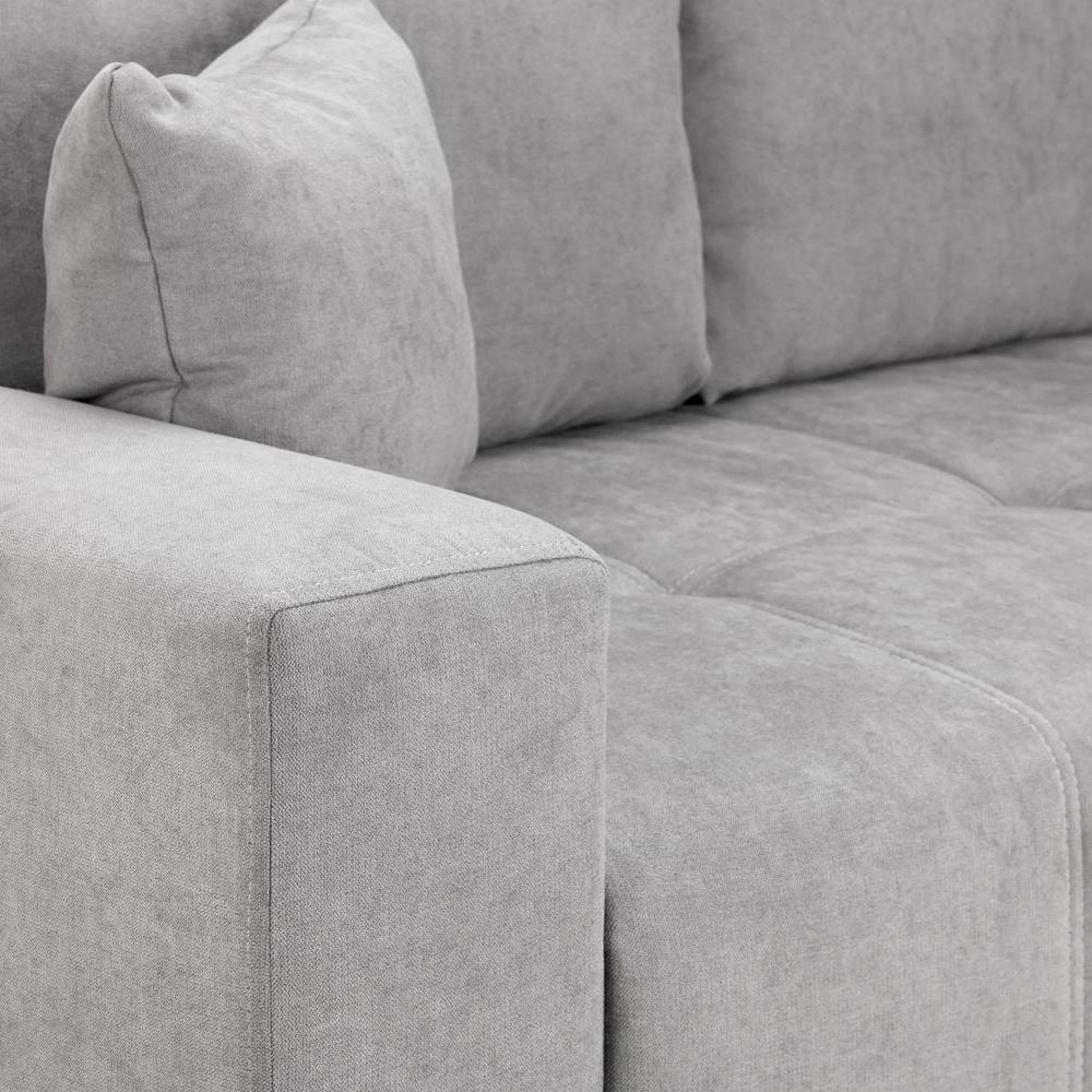Product photograph of Cimiano Grey Tufted Left Hand Facing Corner Sofabed With Storage from Choice Furniture Superstore.