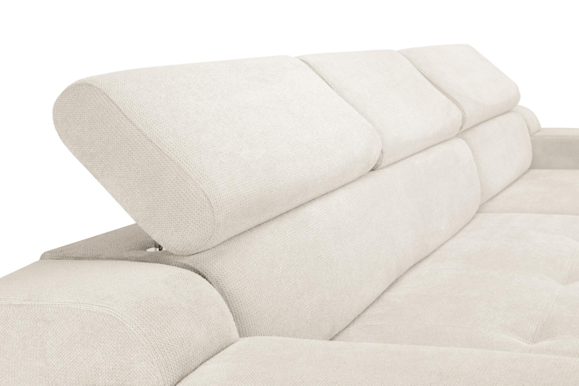 Product photograph of Dahlia Electric Beige Fabric Left Hand Facing Corner Sofabed With Storage from Choice Furniture Superstore.