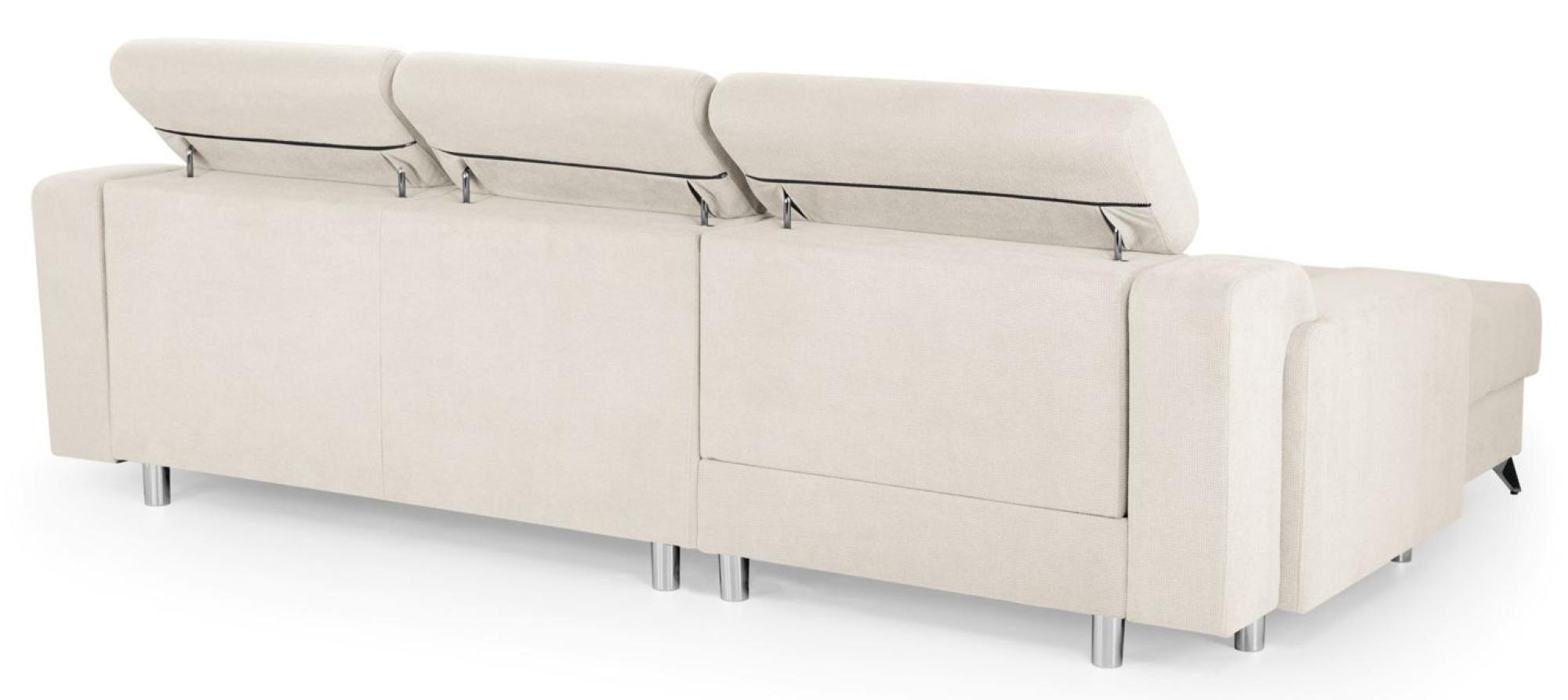 Product photograph of Dahlia Electric Beige Fabric Left Hand Facing Corner Sofabed With Storage from Choice Furniture Superstore.
