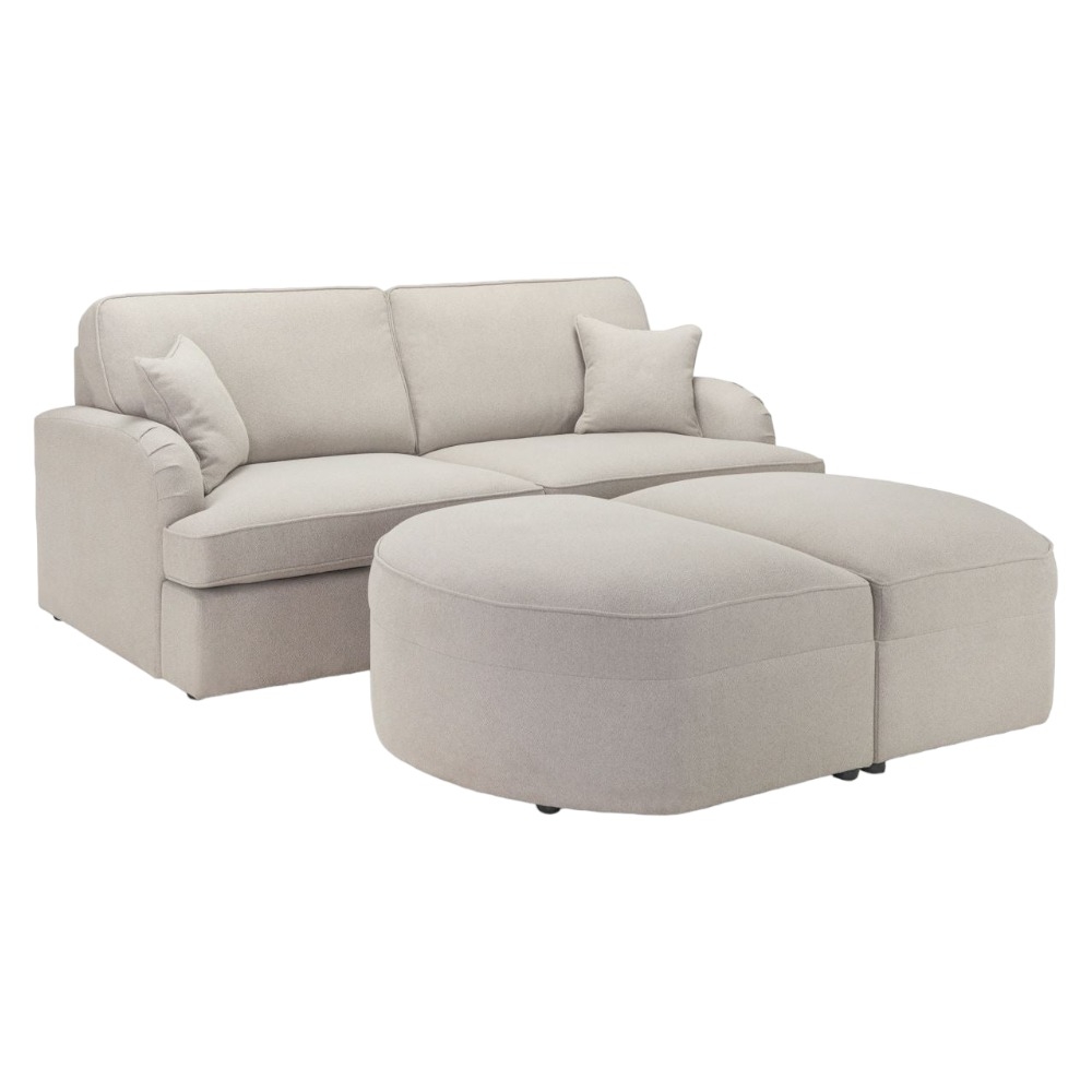 Product photograph of Erin Beige Tufted 3 Seater Sofabed from Choice Furniture Superstore.
