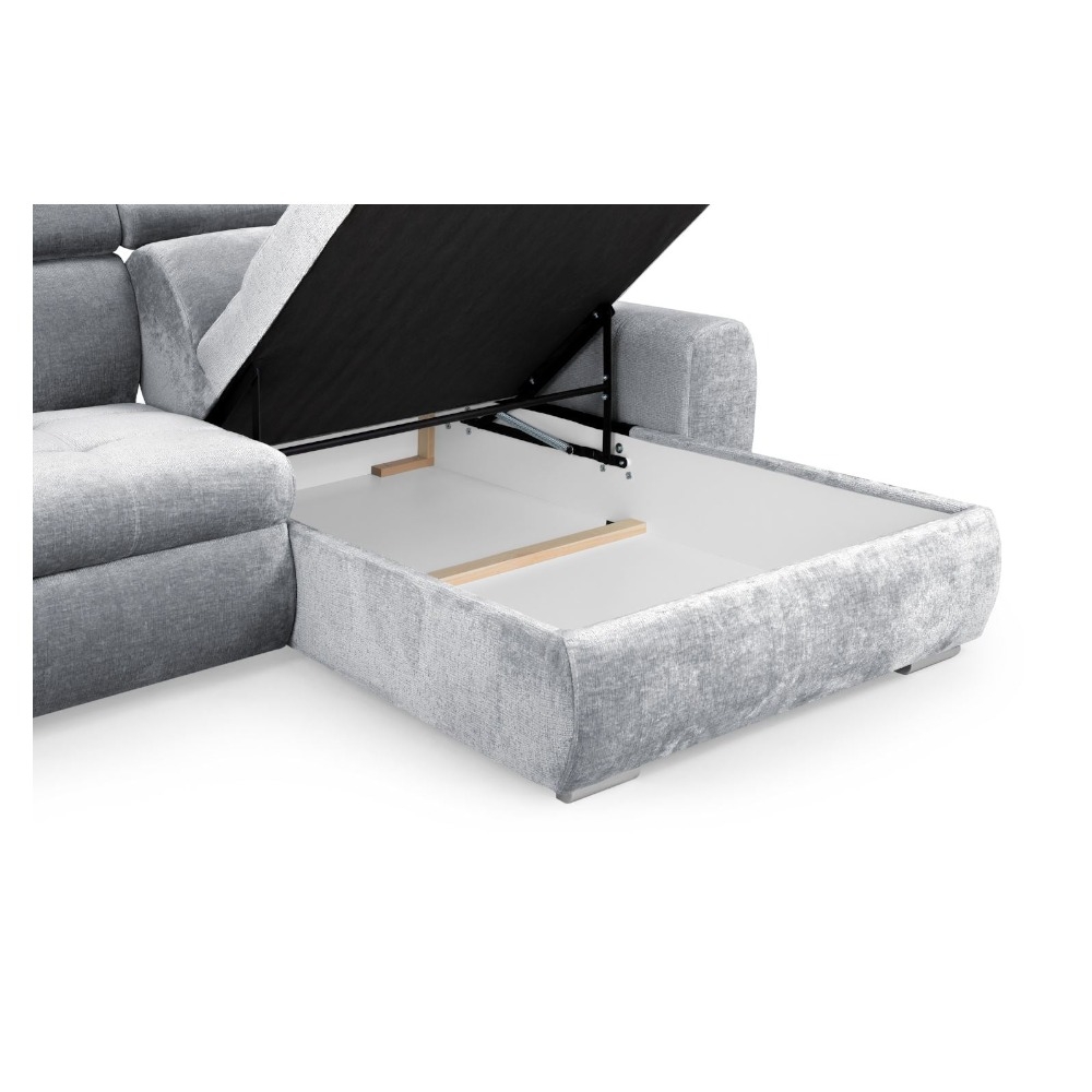 Product photograph of Fenix Grey Universal Corner Sofabed With Storage from Choice Furniture Superstore.