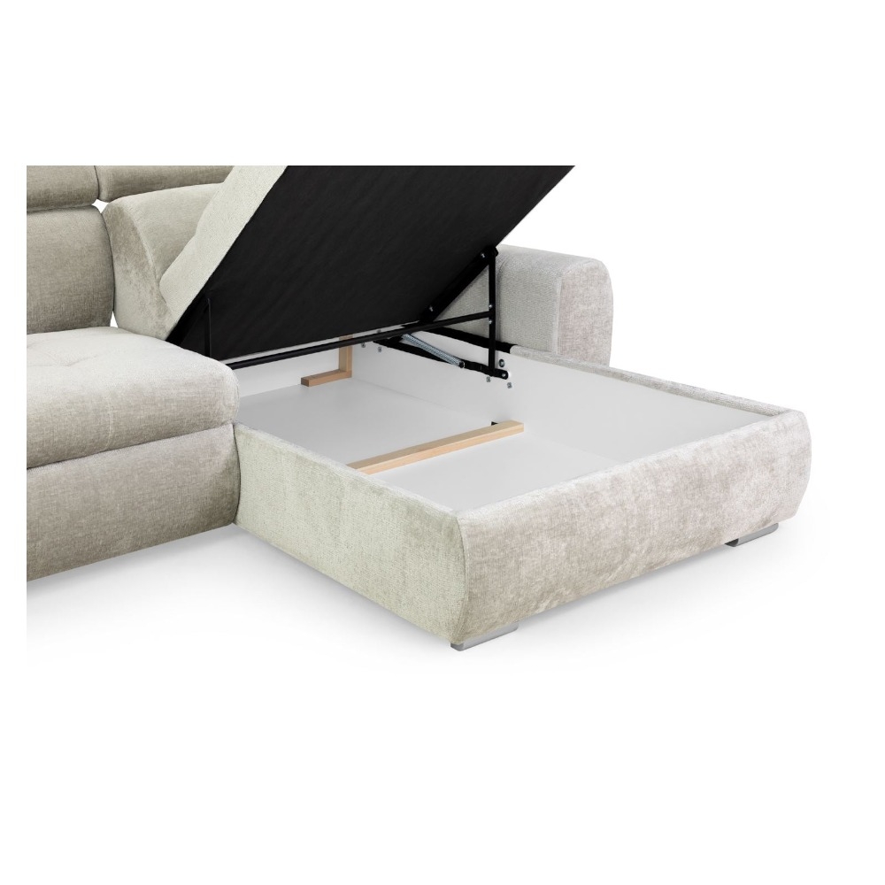 Product photograph of Fenix Mocha Universal Corner Sofabed With Storage from Choice Furniture Superstore.