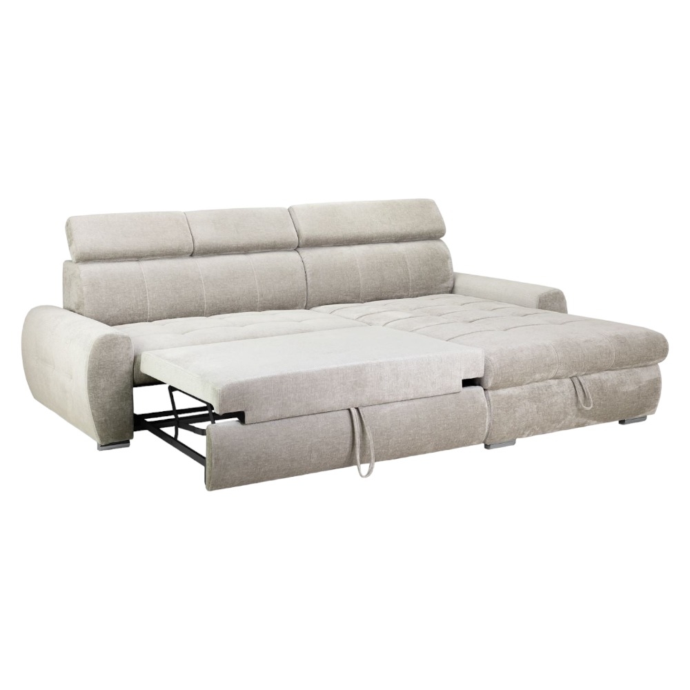 Product photograph of Fenix Mocha Universal Corner Sofabed With Storage from Choice Furniture Superstore.