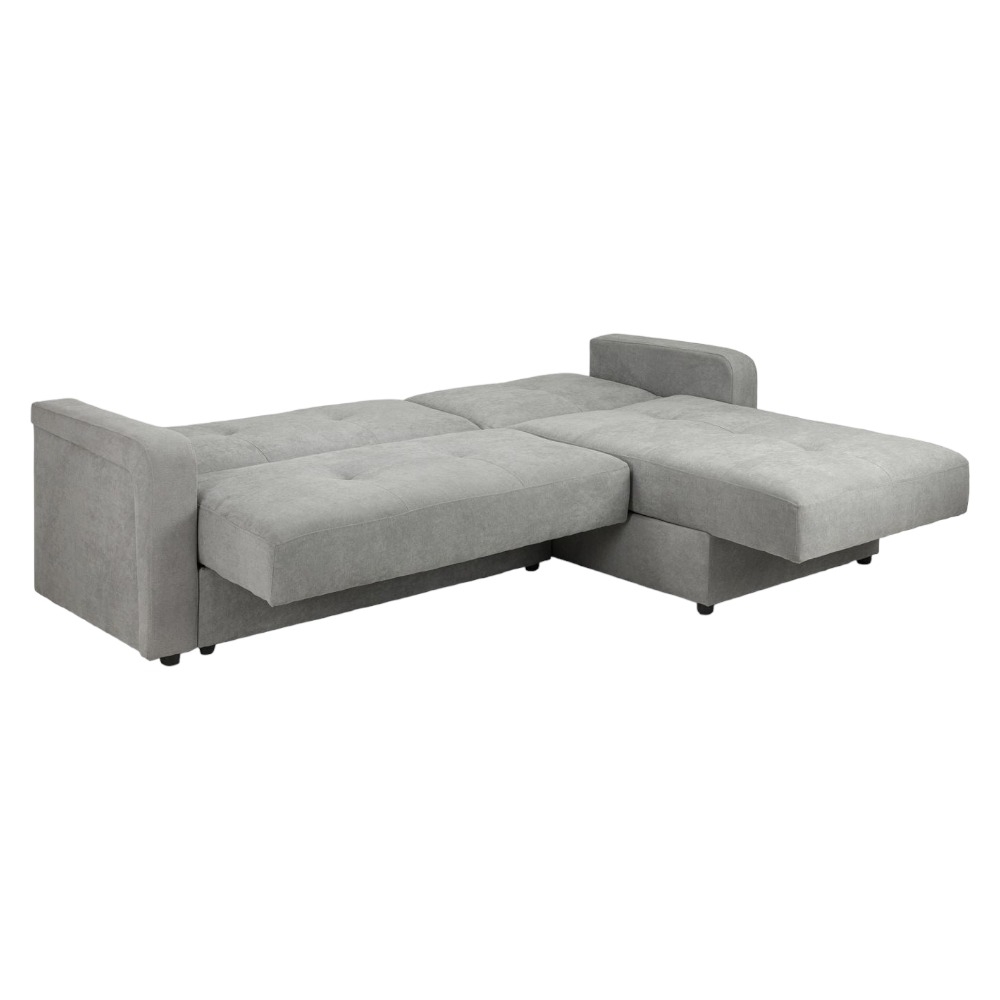 Product photograph of Kair Grey Universal Corner Sofabed With Storage from Choice Furniture Superstore.