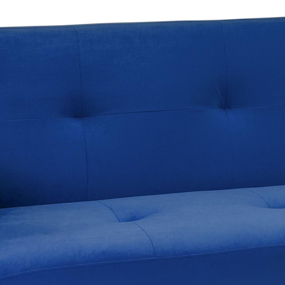 Product photograph of Kair Blue Plush Universal Corner Sofabed With Storage from Choice Furniture Superstore.