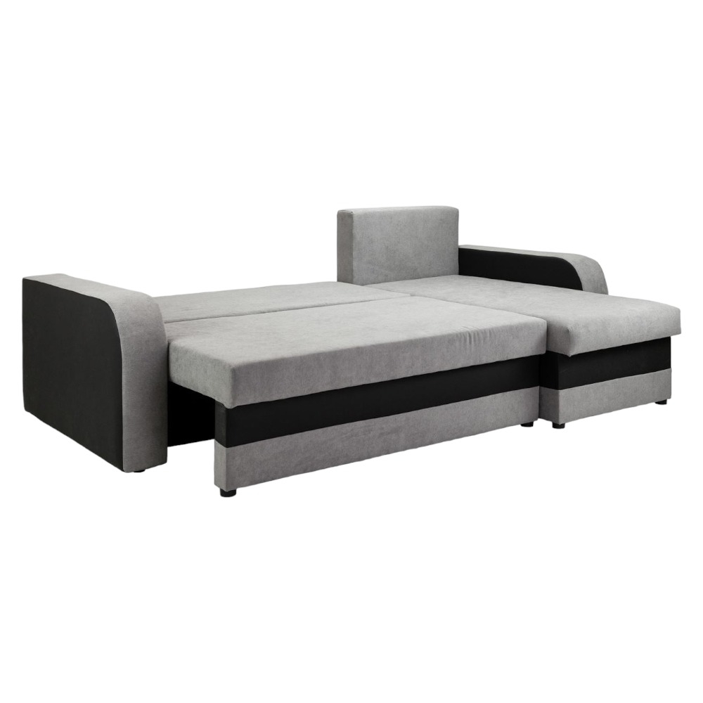 Product photograph of Kris Black And Grey Universal Corner Sofabed With Storage from Choice Furniture Superstore.