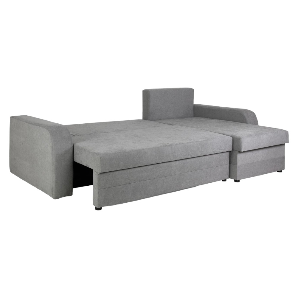 Product photograph of Kris Grey Tufted Universal Corner Sofabed With Storage from Choice Furniture Superstore.