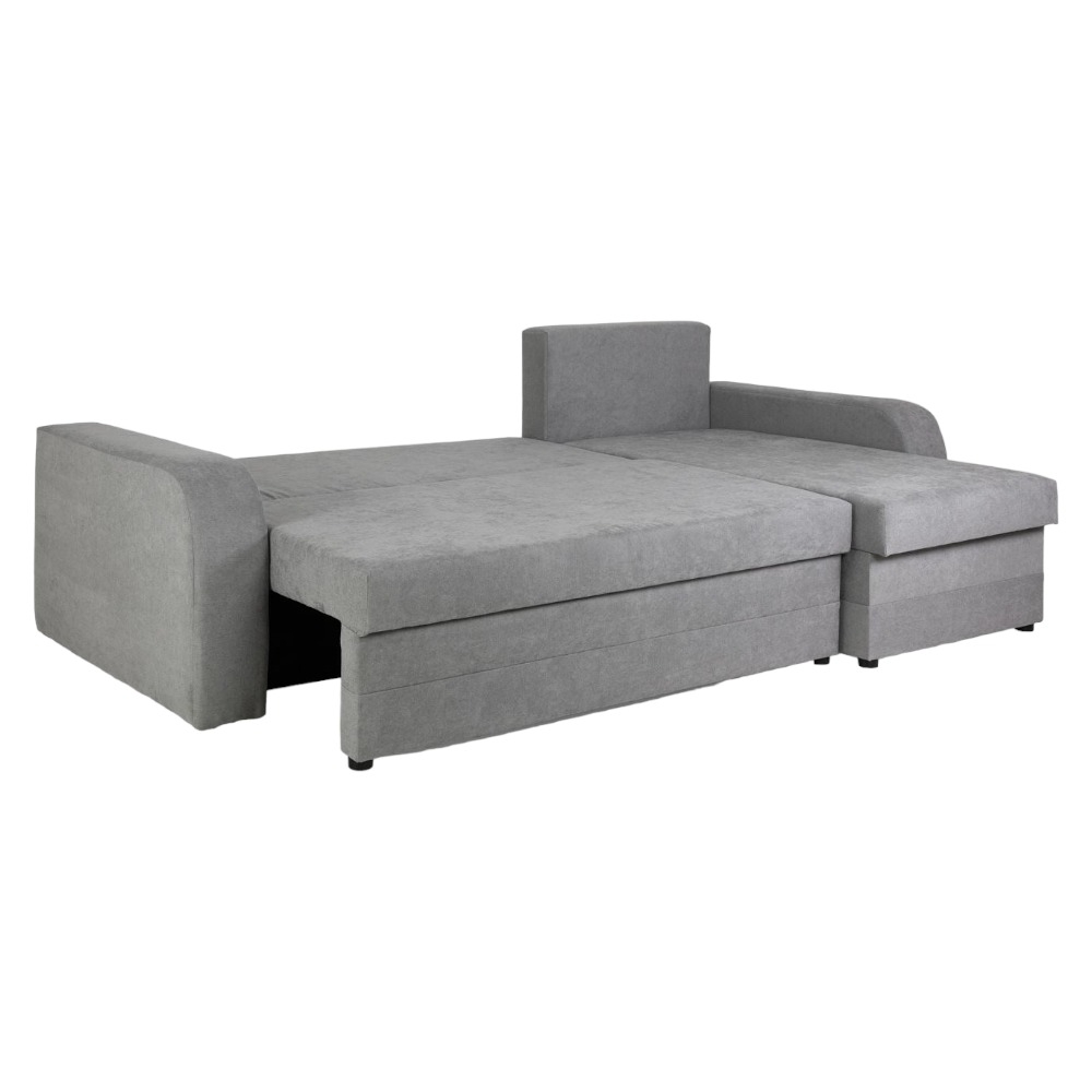 Product photograph of Kris Grey Universal Corner Sofabed With Storage from Choice Furniture Superstore.