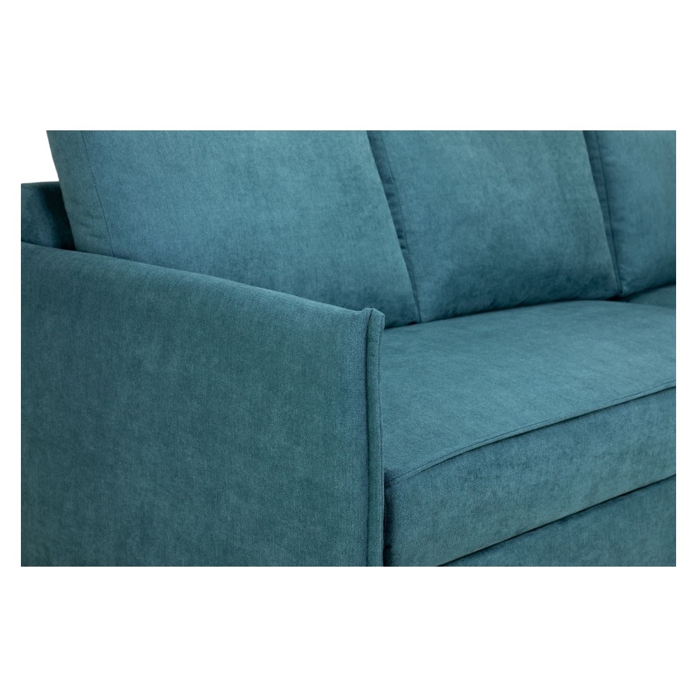 Product photograph of Miel Plush Teal Universal Corner Sofabed With Storage from Choice Furniture Superstore.