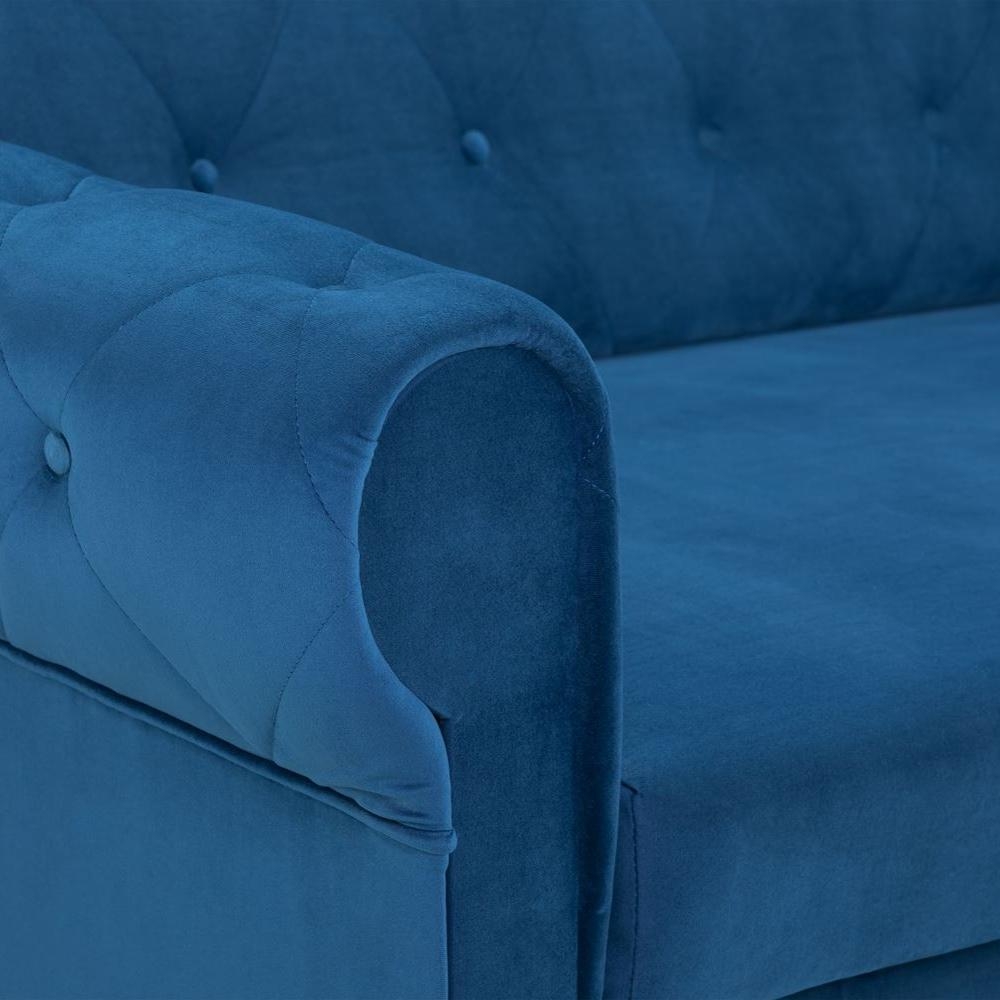 Product photograph of Rosalind Plush Blue 2 Seater Sofabed from Choice Furniture Superstore.