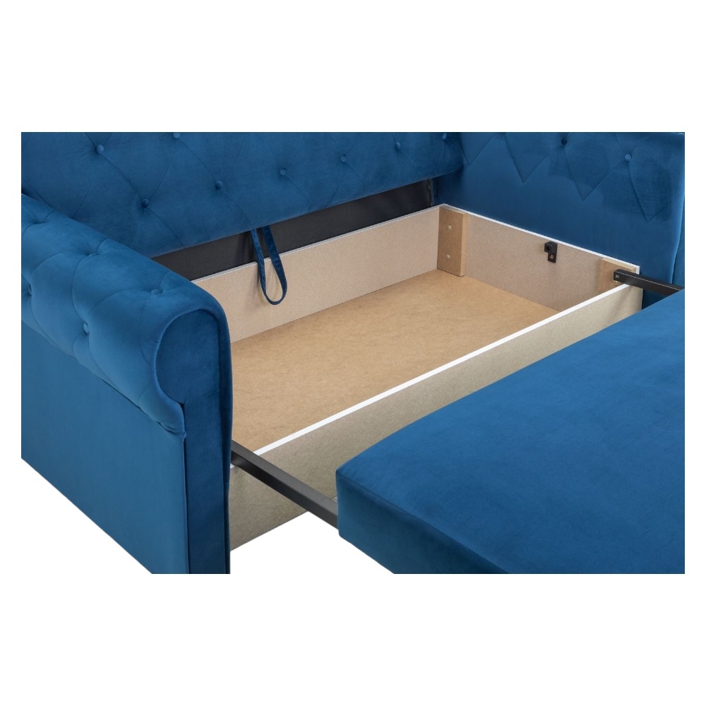 Product photograph of Rosalind Plush Blue 2 Seater Sofabed from Choice Furniture Superstore.