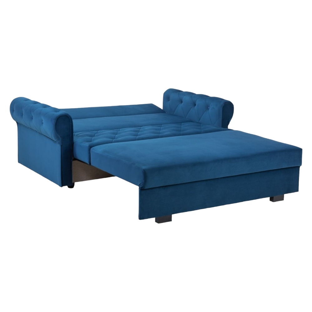 Product photograph of Rosalind Plush Blue 2 Seater Sofabed from Choice Furniture Superstore.