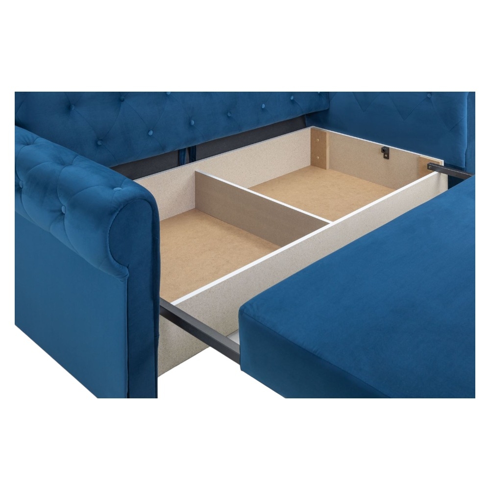 Product photograph of Rosalind Plush Blue 3 Seater Sofabed from Choice Furniture Superstore.